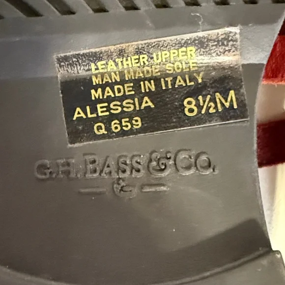 G.H. Bass & Co. Women's Burgundy Leather Strappy Sandals - Picture 3 of 6